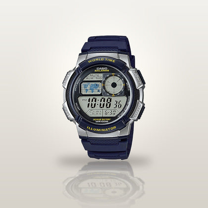 Reloj Hombre CASIO AE-1000W-2AVDF Digital Hora Mundial Azul, Illuminator, 100 Metros - imagen 2