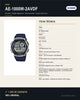 Reloj Hombre CASIO AE-1000W-2AVDF Digital Hora Mundial Azul, Illuminator, 100 Metros - ficha técnica