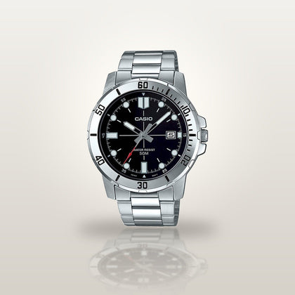 Reloj Hombre CASIO MTP-VD01D-1EVUDF Analógico Esfera Negra, Brazalete de Acero - imagen 2