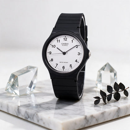 Reloj Hombre CASIO MQ-24-7BLDF Clásico Cuarzo, Esfera Blanca, Correa de Resina Negra - imagen 2