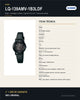 Reloj Mujer CASIO LQ-139AMV-1B3LDF Analógico Negro, Correa de Resina - ficha técnica