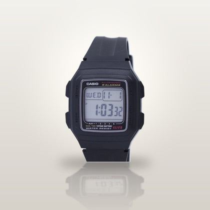 Reloj Hombre/Mujer CASIO F-201WA-1ADF Digital Negro Delgado, 5 Alarmas - imagen 2