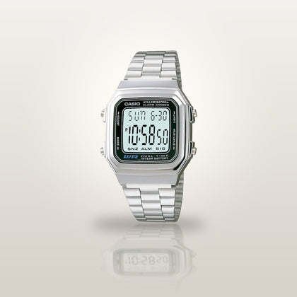 Reloj Hombre/Mujer CASIO A178WA-1ADF Vintage Digital, Hora Dual, Brazalete de Acero - imagen 2