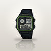 Reloj Hombre CASIO AE-1200WHB-1BVDF Digital Hora Mundial, Bisel Verde, Correa de Tela - imagen 2