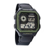 Reloj Hombre CASIO AE-1200WHB-1BVDF Digital Hora Mundial, Bisel Verde, Correa de Tela - imagen 3