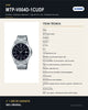 Reloj Hombre CASIO MTP-V004D-1CUDF Analógico Esfera Negra, Brazalete de Acero - ficha técnica