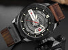 Reloj Hombre CURREN Shot Cuarzo  Correa de Cuero Cafe Cristal Mineral