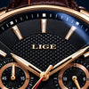 LIGE Chronos Black Gold - macro de la esfera