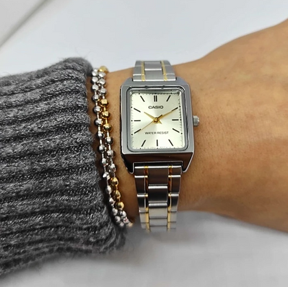 Reloj Mujer CASIO ANALOGO Cuadrado Dorado Rectangular