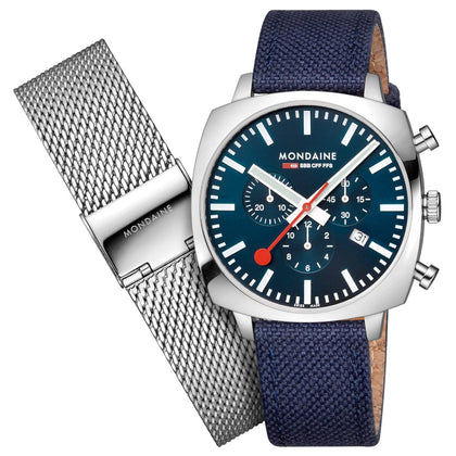 Reloj MONDAINE GRAND CUSHION 41 mm MSL.41440.LD.SET - HBW Zurich Relojes (1)
