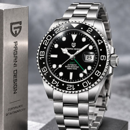 Reloj Hombre PAGANI GMT Clásico-Sport Automatico Cristal de Zafiro