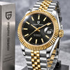 Reloj PAGANI DATEJUST Clásico Automatico Dorado BLACK Cristal de Zafiro
