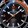 Pagani Seamaster Sport Black/Orange - macro de la esfera