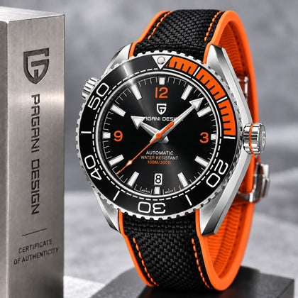 Reloj Hombre PAGANI SEAMASTER SPORT BLACK/ORANGE Automático Cristal de Zafiro