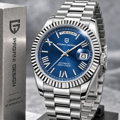 Reloj PAGANI DATEDAY PRESIDENT BLUE Automático Cristal de Zafiro 36mm