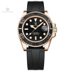 Reloj Hombre PAGANI PD-1651 Automático Oro Rosa, Bisel Negro, Correa de Caucho - imagen 1