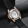 Reloj Hombre PAGANI PD-1651 Automático Oro Rosa, Bisel Negro, Correa de Caucho - imagen 3