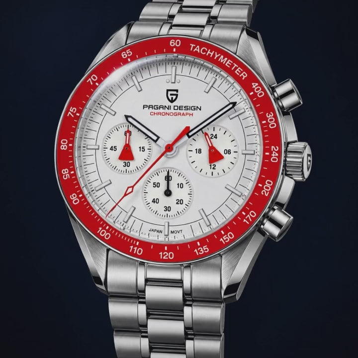 Video de detalle del reloj Pagani Speedmaster Red