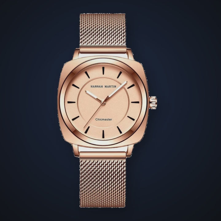 Video de detalle del reloj Hannah Martin Leonor Oro Rosa