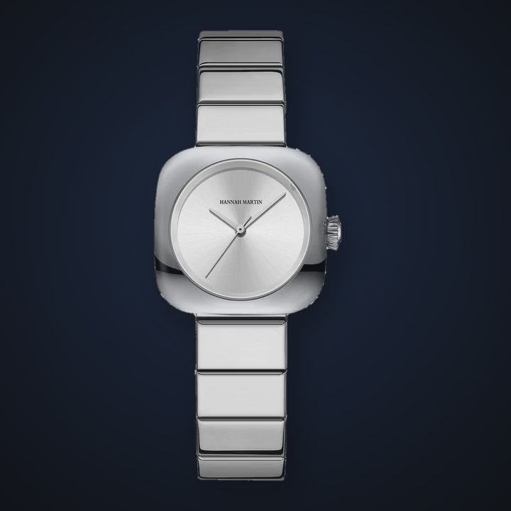 Video de detalle del reloj Hannah Martin Brenda Plateado