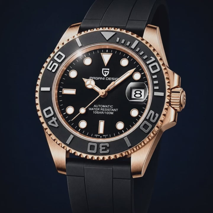 Video de detalle del reloj Pagani Yacht Master Gold
