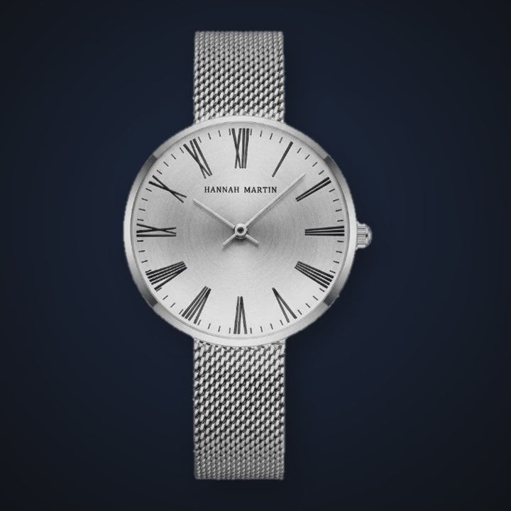 Video de detalle del reloj Hannah Martin Renata Plateado Malla