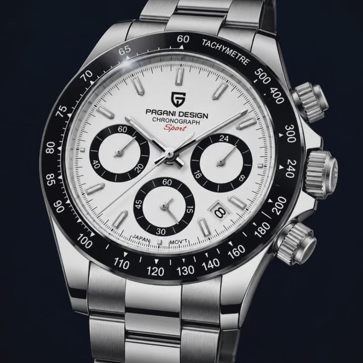 Video de detalle del reloj Pagani Daytona Blanco