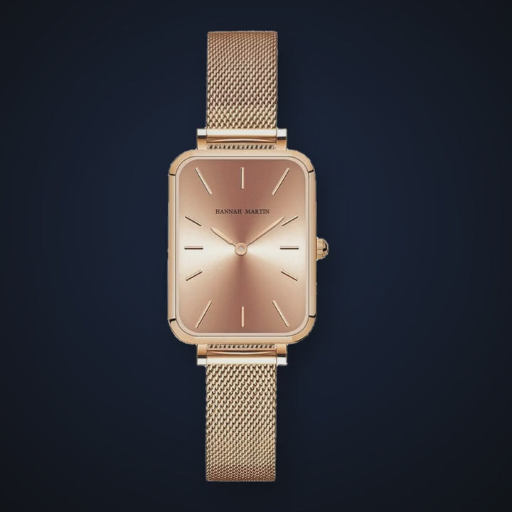 Video de detalle del reloj Hannah Martin Elena Oro Rosa