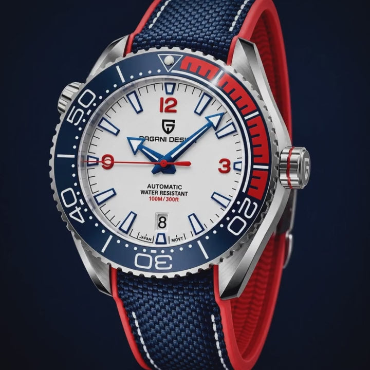 Video de detalle del reloj Pagani Seamaster Sport Blue