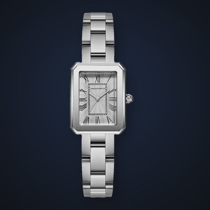 Video de detalle del reloj Hannah Martin Lupe Blanco Plateado
