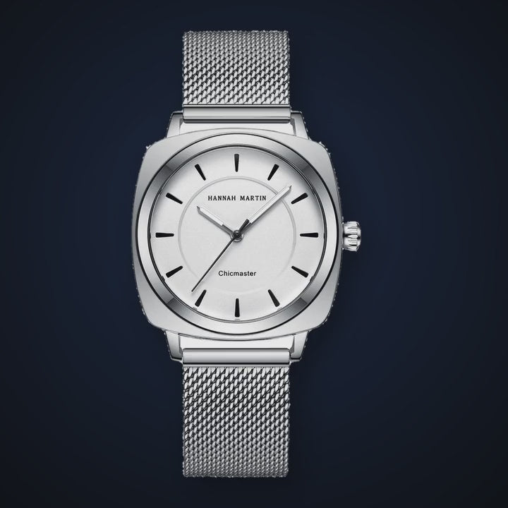 Video de detalle del reloj Hannah Martin Leonor Blanco Plateado
