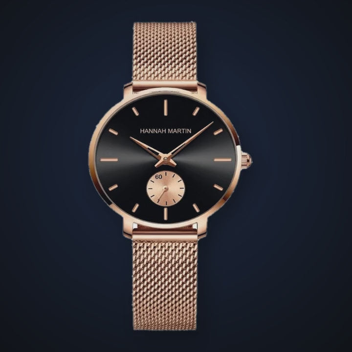 Video de detalle del reloj Hannah Martin Grace Gold Black