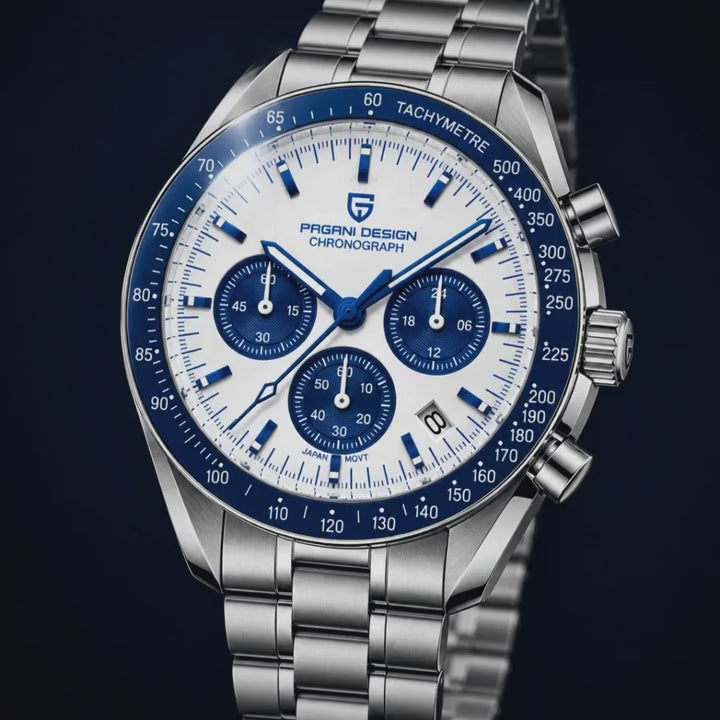 Video de detalle del reloj Pagani Speedmaster Blue