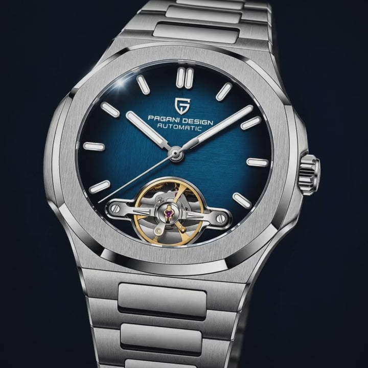 Video de detalle del reloj Pagani Nautilus Tourbillon Blue