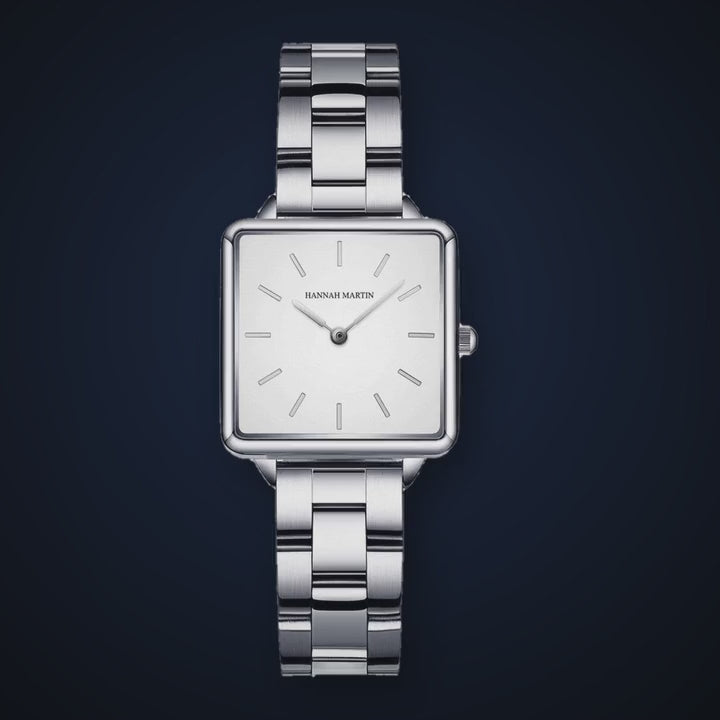 Video de detalle del reloj Hannah Martin Almendra Plateado