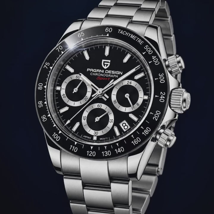 Video de detalle del reloj Pagani Daytona Black