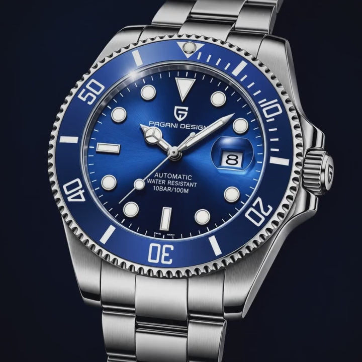 Video de detalle del reloj Pagani Submariner Blue