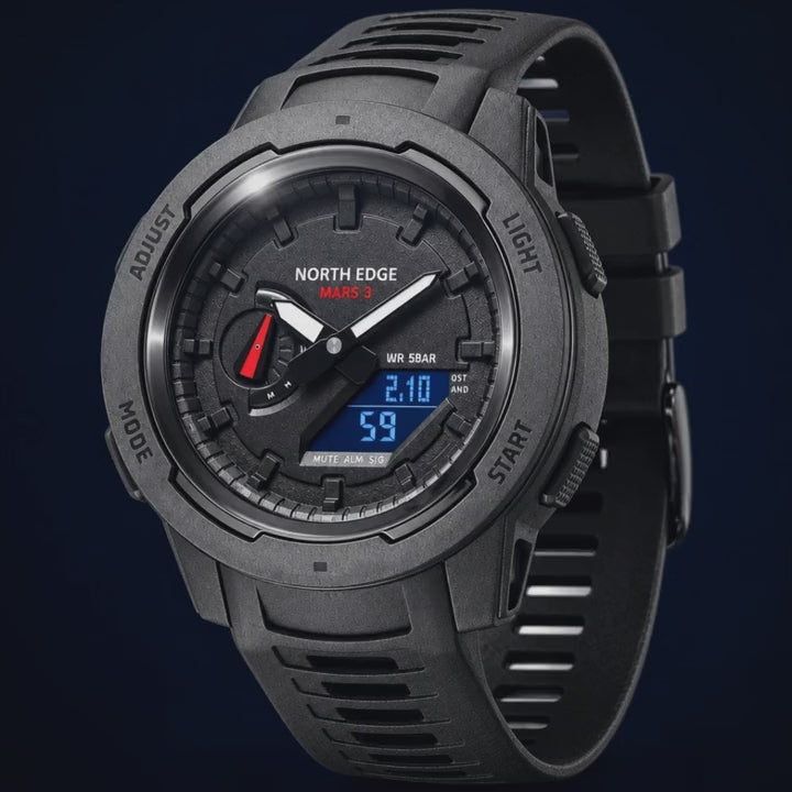 Video de detalle del reloj North Edge Mars 3