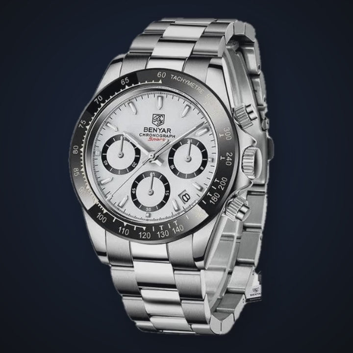 Video de detalle del reloj Benyar Le Mans Blanco